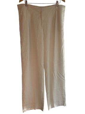 Abercrombie & Fitch White Lined Straight-Leg Pants